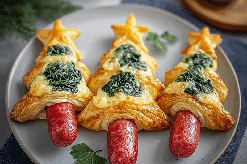 Sapins feuilletés aux épinards et saucisses : l’apéritif festif qui réunit toute la table