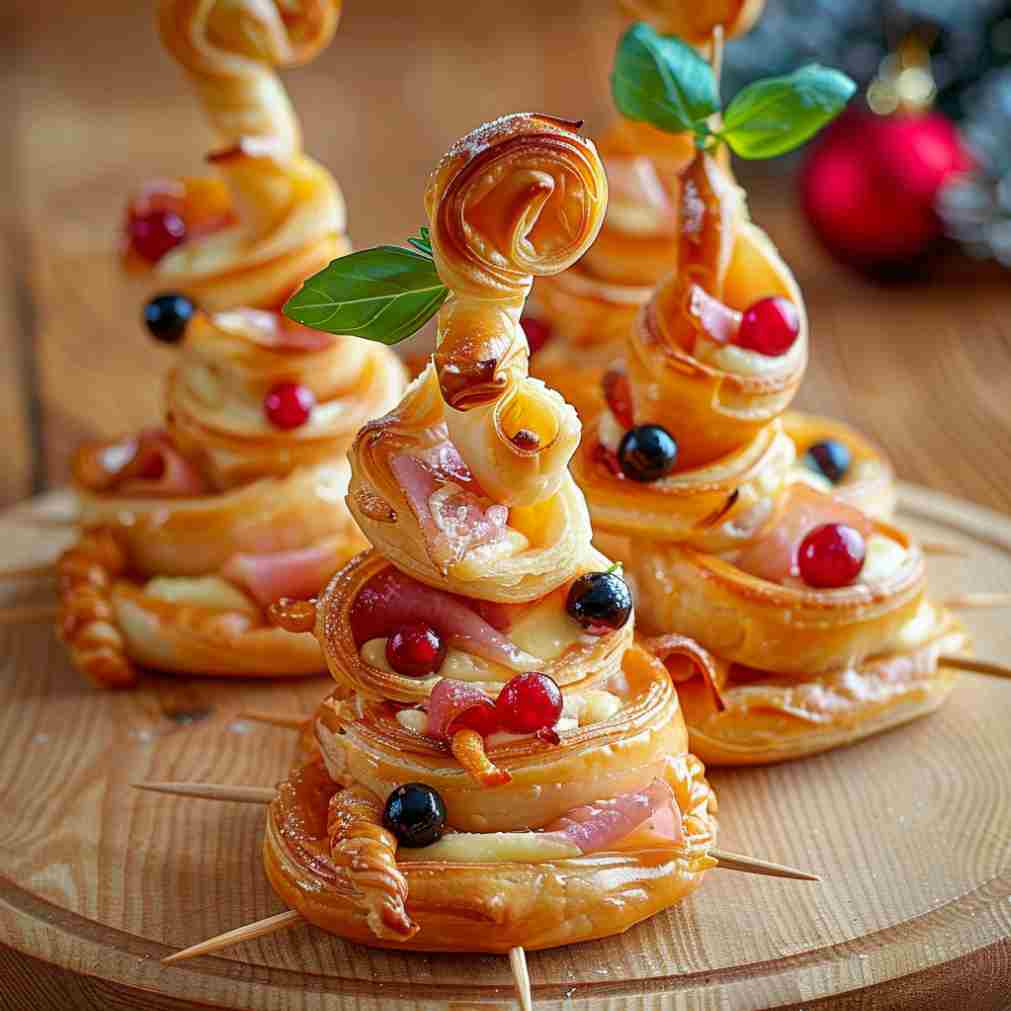 Sapins feuilletés jambon et fromage : l’amuse-bouche festif qui illumine la table 2 21 1