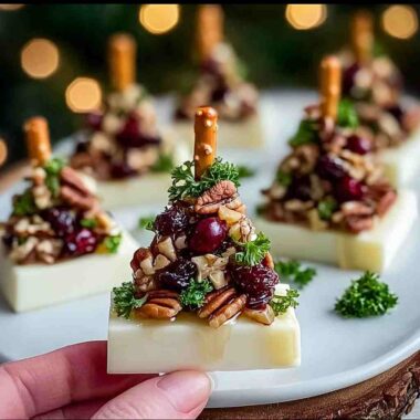 Mini sapins de Brie aux pacanes caramélisées et canneberges 5 Mini sapins de Brie aux pacanes caramélisées et canneberges