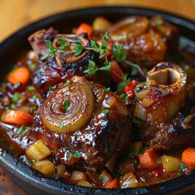 Souris agneau braisées au miel, légumes fondants et herbes fraîches 6 Souris d’agneau braisées au miel