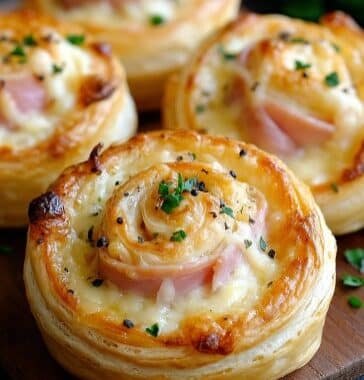 Rouleaux feuilletés au jambon et fromage : ma gourmandise croustillante à partager 5 Rouleaux feuilletés au jambon