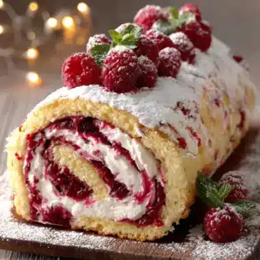 Bûche au mascarpone et à la framboise, fraîcheur d’hiver et douceur de fête 4 Buche au mascarpone et a la framboise
