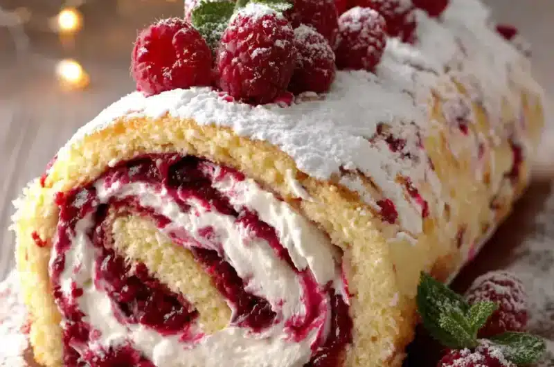 Buche au mascarpone et a la framboise