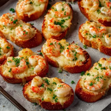 Pain à l’Ail Gratiné aux Crevettes de Noël, l’Apéritif Qui Illumine la Table 4 Pain à l’Ail Gratiné aux Crevettes de Noël