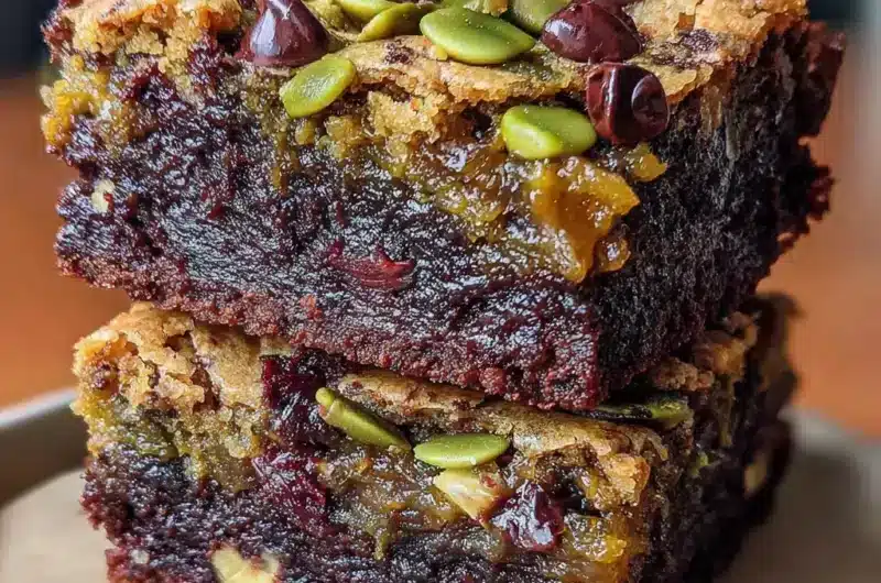 Brookie fondant aux pois chiches & croquant de graines de courge