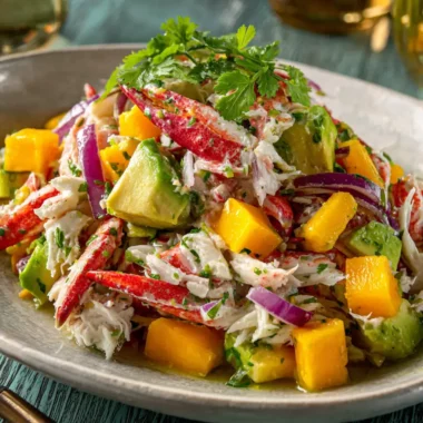 Salade de crabe à l’avocat et à la mangue fraîche, l’évasion élégante dans votre assiette 4 Salade de crabe à l’avocat et à la mangue fraîche