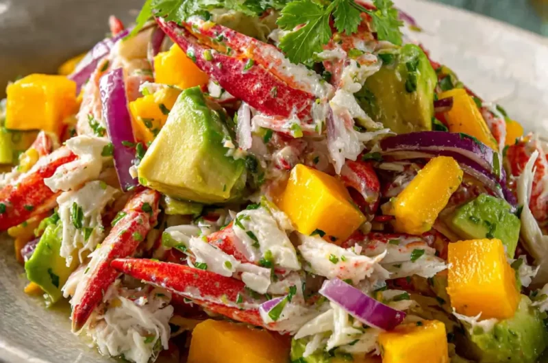 Salade de crabe à l’avocat et à la mangue fraîche