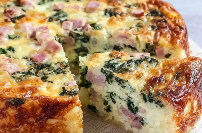 Quiche Légère aux Épinards & Jambon (Sans Pâte)