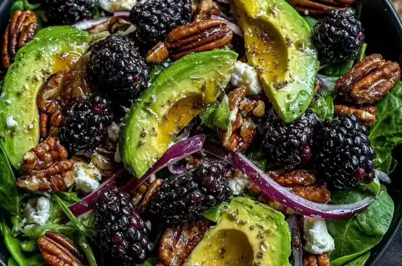 Salade de Mûres & Avocat, Vinaigrette Miel-Citron