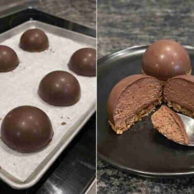 Dômes glacés au chocolat et cœur biscuité, le dessert qui fait toujours son effet 4 Dômes glacés au chocolat et cœur biscuité