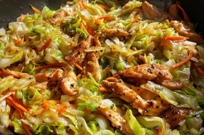Poulet Sauté à l’Ail et Chou Tendre