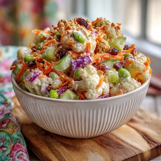 Salade Croquante et Crémeuse de Chou-Fleur, Pomme & Carottes