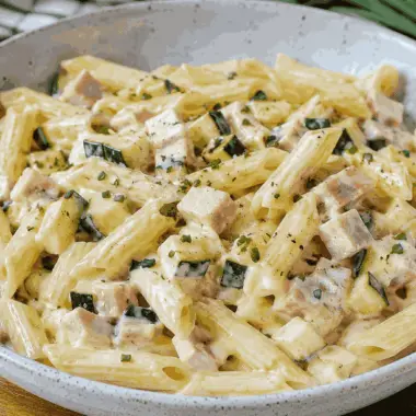 Pâtes crémeuses aux courgettes et jambon : le plat doux, simple et réconfortant des soirs pressés 2 Pâtes Crémeuses aux Courgettes et Jambon (1)