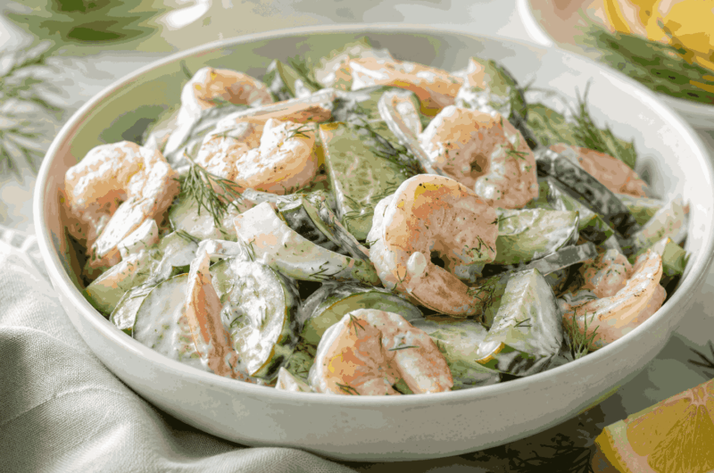 Salade Crémeuse de Concombre et Crevettes (1)