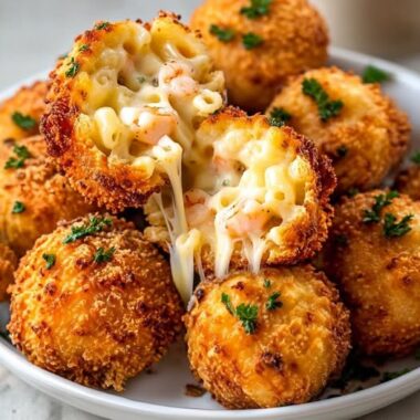 Boulettes croustillantes de macaronis aux crevettes et au fromage : fondantes, dorées et terriblement conviviales 4 750439590 1060092816403977 6170399177806555446 n