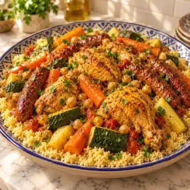 Couscous au Poulet, Merguez et Légumes : Un Voyage Culinaire Chaleureux 3 Couscous au Poulet, Merguez et Légumes : Un Voyage Culinaire Chaleureux — image 1