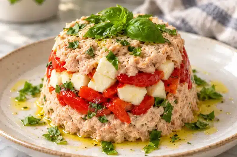 Dôme de Thon, Poivrons Grillés et Mozzarella : Fraîcheur Assurée ! — image 1