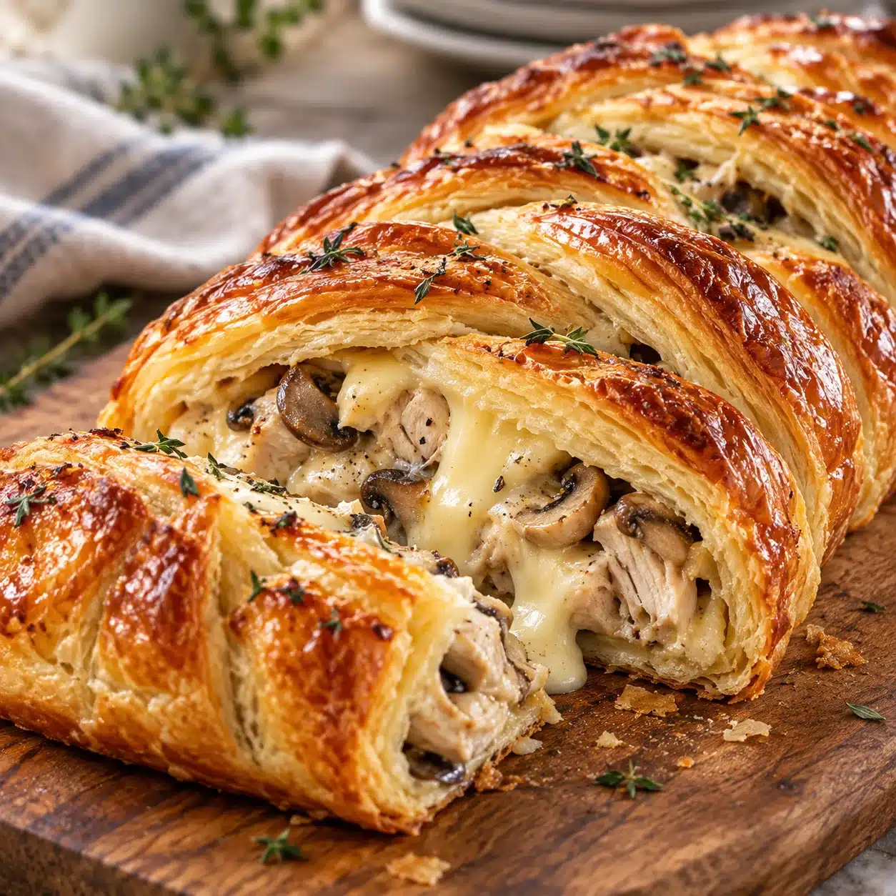 Feuilleté Tressé Poulet Champignons Reblochon : La Recette Maison d'Amélie 2 Feuilleté Tressé Poulet Champignons Reblochon : La Recette Maison d'Amélie