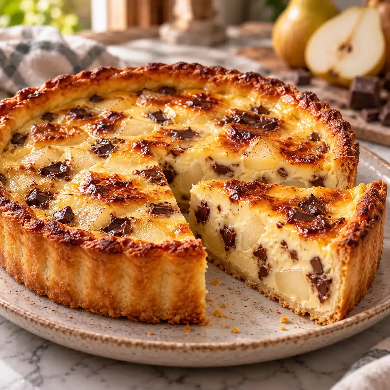 Flan Pâtissier Poire-Chocolat : La Recette Crémeuse d'Amélie 2 Flan Pâtissier Poire-Chocolat : La Recette Crémeuse d'Amélie