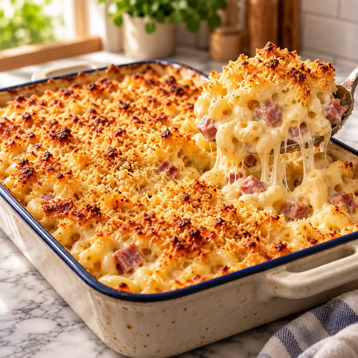 Gratin de Pâtes Français : Mac and Cheese au Cantal et Jambon Fumé 2 Gratin de Pâtes Français : Mac and Cheese au Cantal et Jambon Fumé