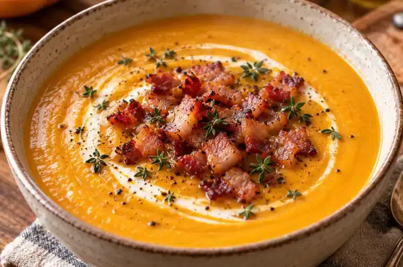 Velouté de Butternut, Châtaignes et Lard Croustillant : Un Délice d'Automne — image 1