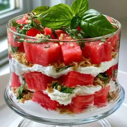 Verrines Pastèque, Feta et Basilic : Fraîcheur Gourmande — image 1