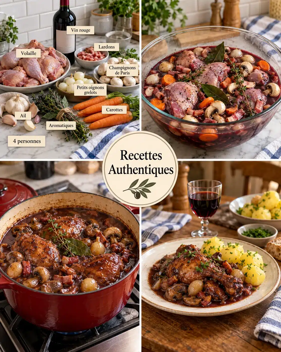 Coq au Vin à l'Ancienne d'Amélie : Le Classique qui Embaume la Maison 2 Coq au Vin à l'Ancienne d'Amélie : Le Classique qui Embaume la Maison