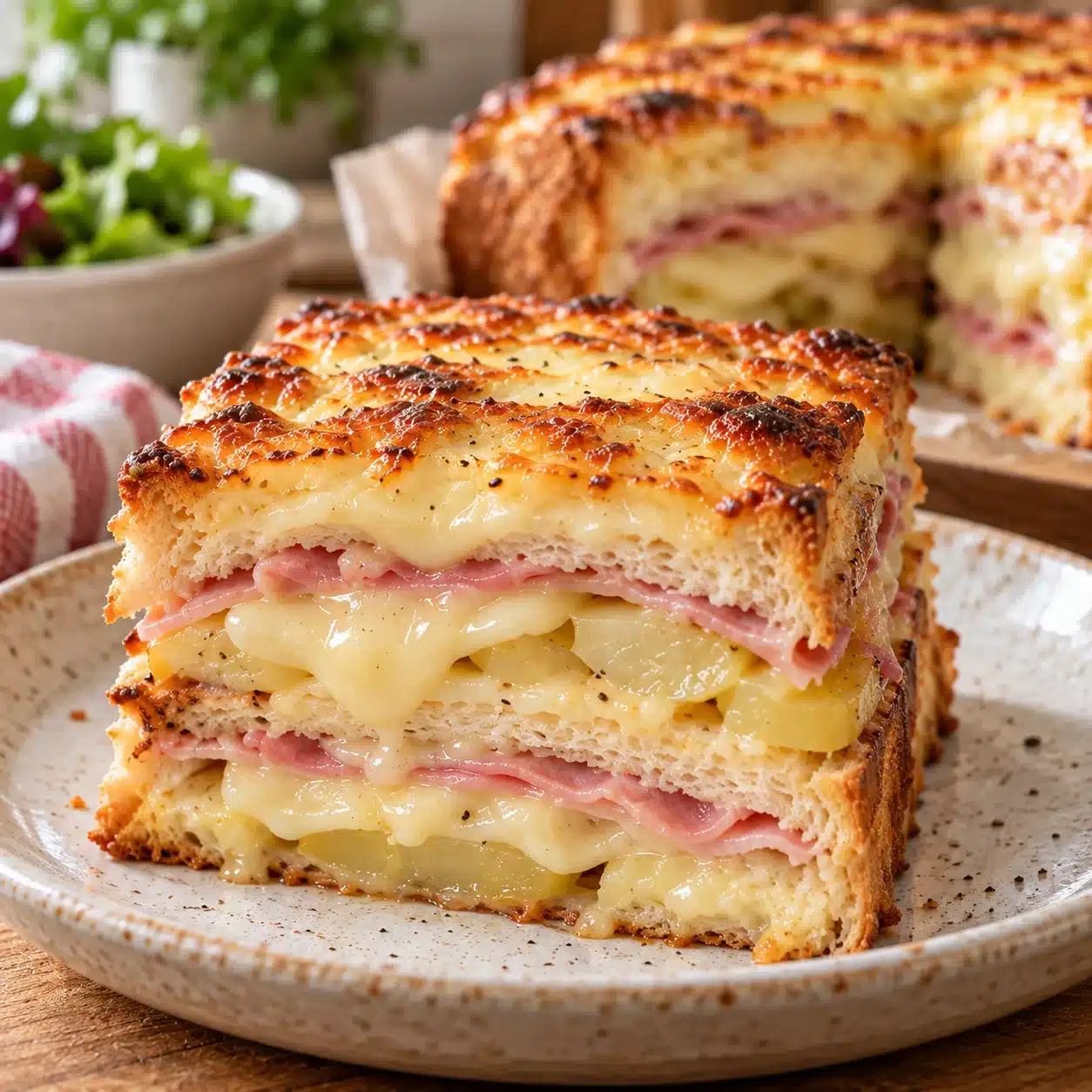 Croque-Cake Géant au Jambon : Le Réconfort Ultime de Mirecettes 2 Croque-Cake Géant au Jambon : Le Réconfort Ultime de Mirecettes