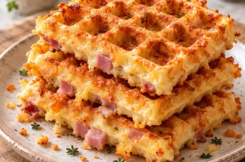 Gaufres Salées Croustillantes Jambon-Fromage : le repas facile parfait — image 1