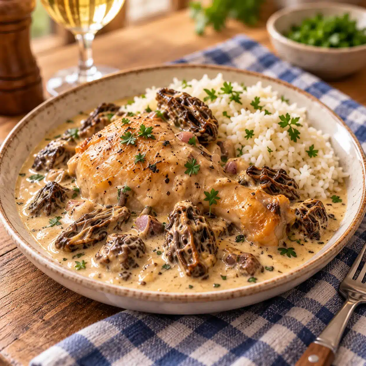 Poulet à la Crème et Morilles du Jura : Le Festin Authentique 2 Poulet à la Crème et Morilles du Jura : Le Festin Authentique