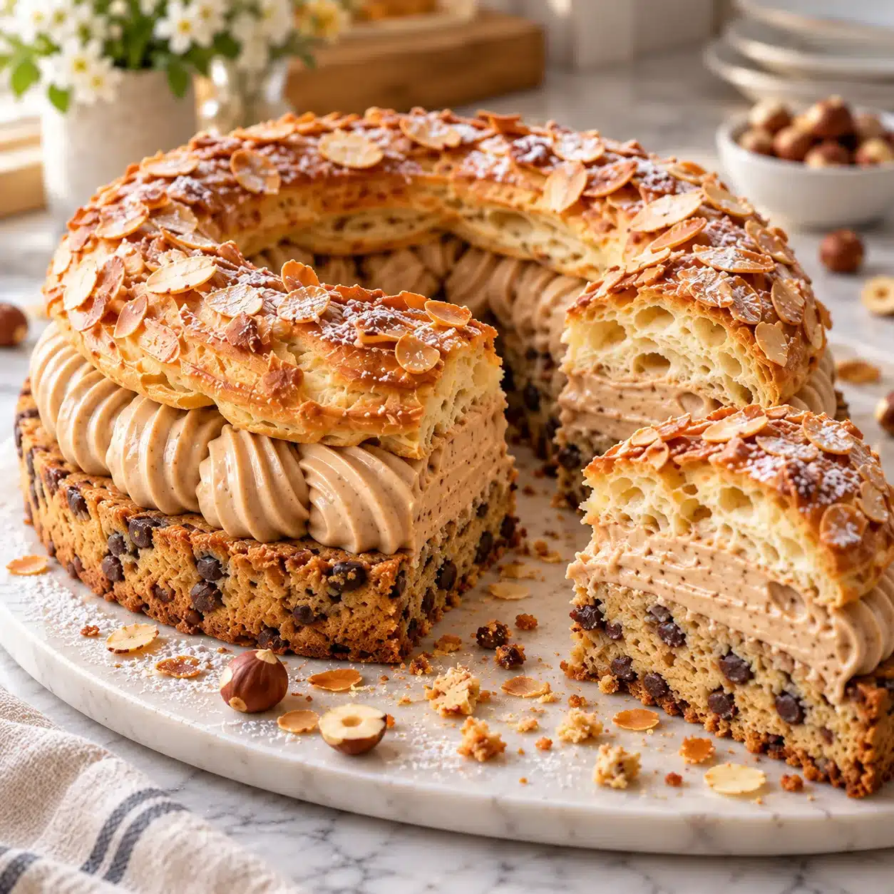 Tarte Cookie Géante Pralinée : le Paris-Brest Réinventé pour Épater 2 Tarte Cookie Géante Pralinée : le Paris-Brest Réinventé pour Épater